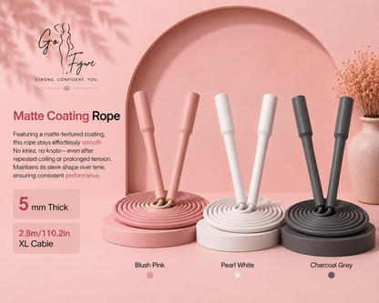 The Matte Rope in Blush Pink, Pearl White and Charcoal Grey